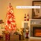 5FT Pre-Lit Artificial Christmas Tree with 301 Red and White Branch Tips